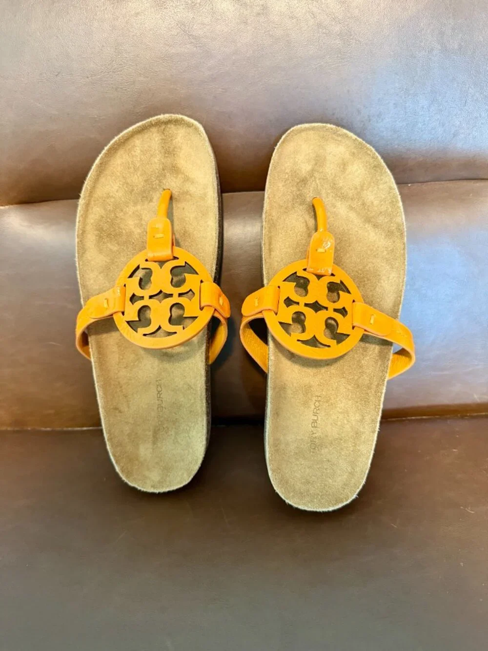 Tory Burch Miller Cloud Thong Sandal, Woman's Size 8 M, ORANGE